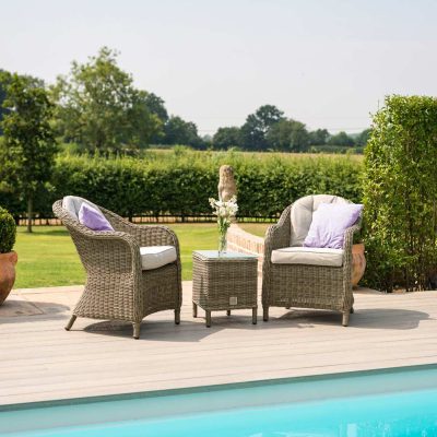2 Seat Bistro Set in natural colour polyweave