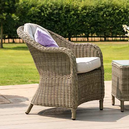 2 Seat Bistro Set – Glass Top Table – Natural Polyweave