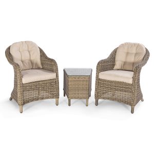 2 Seat Bistro Set in natural colour polyweave