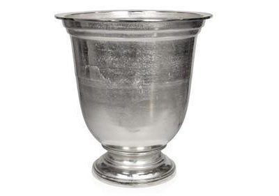Vase/Urn - Carved Design - Polished Hammered Metal Finish