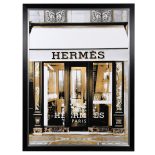 Hermes Wall Art - Black Framed - Designer Store Front Design - Large