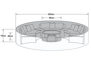 Half Moon Sofa Set Cover - Outdoor All Weather Garden Furniture Cover