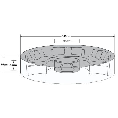 Half Moon Sofa Set Cover - Outdoor All Weather Garden Furniture Cover