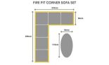 Corner Sofa Set - Fire Pit Coffee Table - Grey Poly Rattan