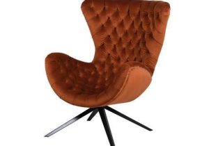 Swivel Chair - Deep Buttoned Burnt Orange Velvet - Studded Surround