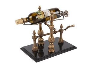 Wine Bottle Stand - Brass & Marble - Workable Wine Display Piece