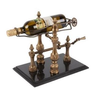 Wine Bottle Stand - Brass & Marble - Workable Wine Display Piece