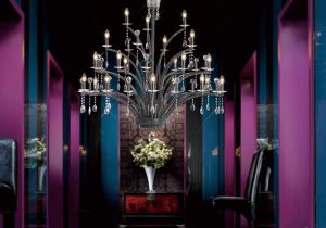 Chandelier - 21 Light - French Black Crystal & Chrome - Large