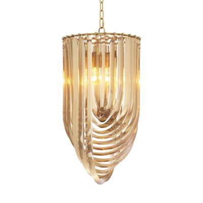 Chandelier - U Shaped Polished Murano Design - 5 Lights - Large