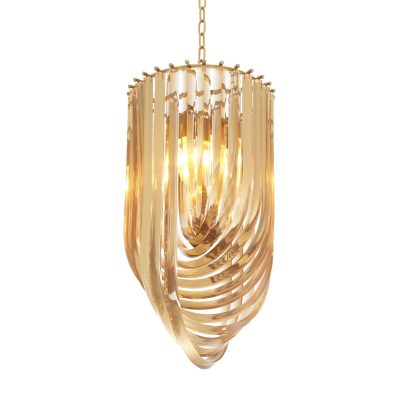 Chandelier – U Shaped Polished Murano Design – 5 Lights – Large