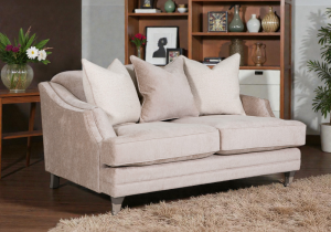 2 Seater Sofa - Soft Mink Velvet - 3 Scatter Cushions
