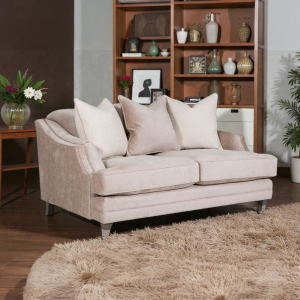 2 Seater Sofa - Soft Mink Velvet - 3 Scatter Cushions
