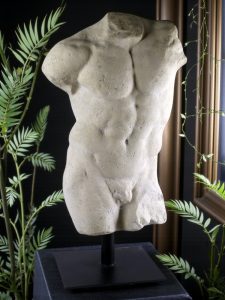 Male Abstract 'Roman Torso Sculpture' Stone/Resin Finish