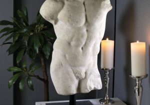 Male Abstract 'Roman Torso Sculpture' Stone/Resin Finish