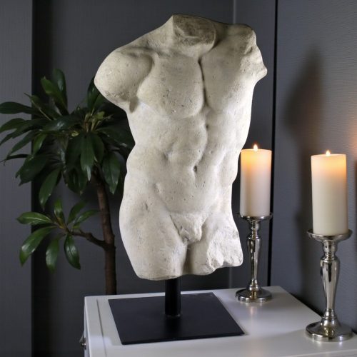 Male Abstract 'Roman Torso Sculpture' Stone/Resin Finish