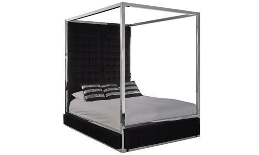 5ft 4 Poster Bed King Size Chrome, King Size Four Poster Metal Bed Frame