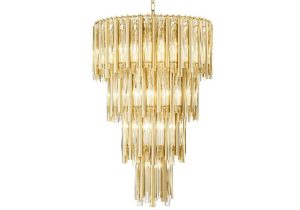 Chandelier - Glass & Brass - 4 Tiered - 13 Lights - Large
