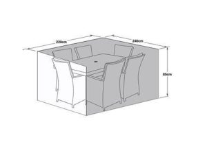 6 Seat Outdoor Dining Table Cover - All Weather - Rectangle