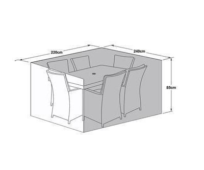 6 Seat Outdoor Dining Table Cover - All Weather - Rectangle