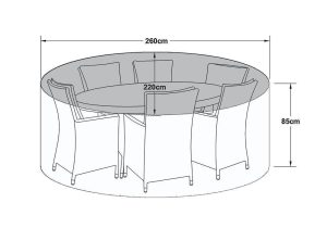 6 Seat Outdoor Dining Set Cover - All Weather - Oval