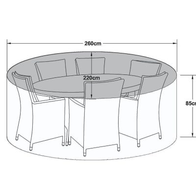 6 Seat Outdoor Dining Set Cover - All Weather - Oval