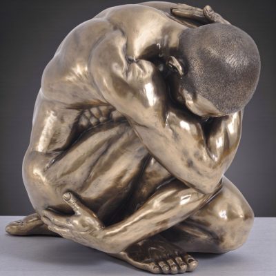 Bronze Male Nude Bust Sculpture – Large 