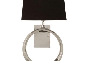 Wall Light - Chrome Ring Design - Black Shade