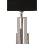 Wall Light - Curved Highly Polished Chrome Design - Black Shade