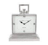 Mantel Clock - 'Sir William & Smith' Clock Co - Polished Chrome - Roman Numerals