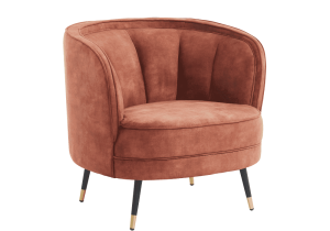 Occasional Chair - Deep Ribbed - Vintage Burnt Orange Velvet