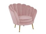 Easy Chair - Finger Back Design - Brass Legs - Pink Velvet