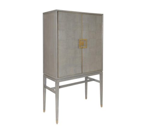 2 Door Drinks Cabinet - Grey Inlaid Oak - Georgia Furniture Range