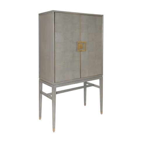 2 Door Drinks Cabinet - Grey Inlaid Oak - Georgia Furniture Range