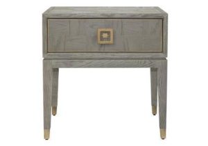 Lamp/Side Table - Grey Inlaid Oak - 1 Drawer - Georgia Furniture Range