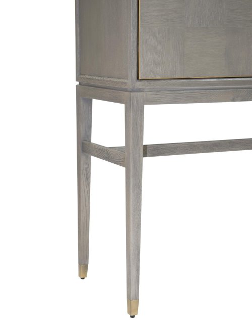 2 Door Drinks Cabinet - Grey Inlaid Oak - Georgia Furniture Range