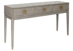 Console Table - Grey Inlaid Oak - 3 Drawers - Georgia Furniture Range