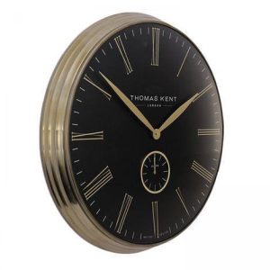 Wall Clock - Round Thomas Kent' Design - Brass Finish Surround