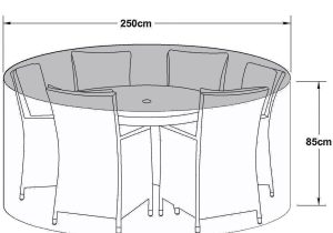 6 Seat Outdoor Dining Set Cover - All Weather - Round