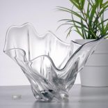 'Mayfair' Table Bowl - Hand Blown Clear Glass