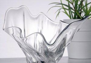 'Mayfair' Table Bowl - Hand Blown Clear Glass