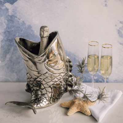 Fish Champagne Bottle Holder – Chrome
