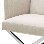 Occasional Chair - Chrome Frame Finish - Natural Linen Blend Finish