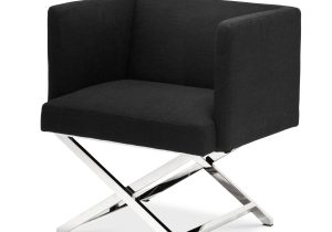 Occasional Chair - Chrome Frame Finish - Black Linen Blend Finish