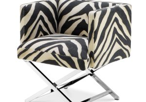Occasional Chair - Chrome Frame Finish - Zebra Design Finish