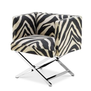 Occasional Chair - Chrome Frame Finish - Zebra Design Finish