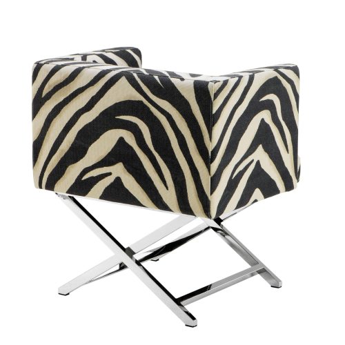 Occasional Chair - Chrome Frame Finish - Zebra Design Finish