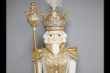 Christmas General - Large Gold & White Standing Statue - Embellished Finish