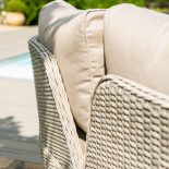 Daybed Sofa Set - Rising Table - Grey Cushions - Grey Polyrattan