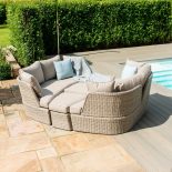 Daybed Sofa Set - Rising Table - Grey Cushions - Grey Polyrattan