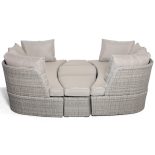 Daybed Sofa Set - Rising Table - Grey Cushions - Grey Polyrattan